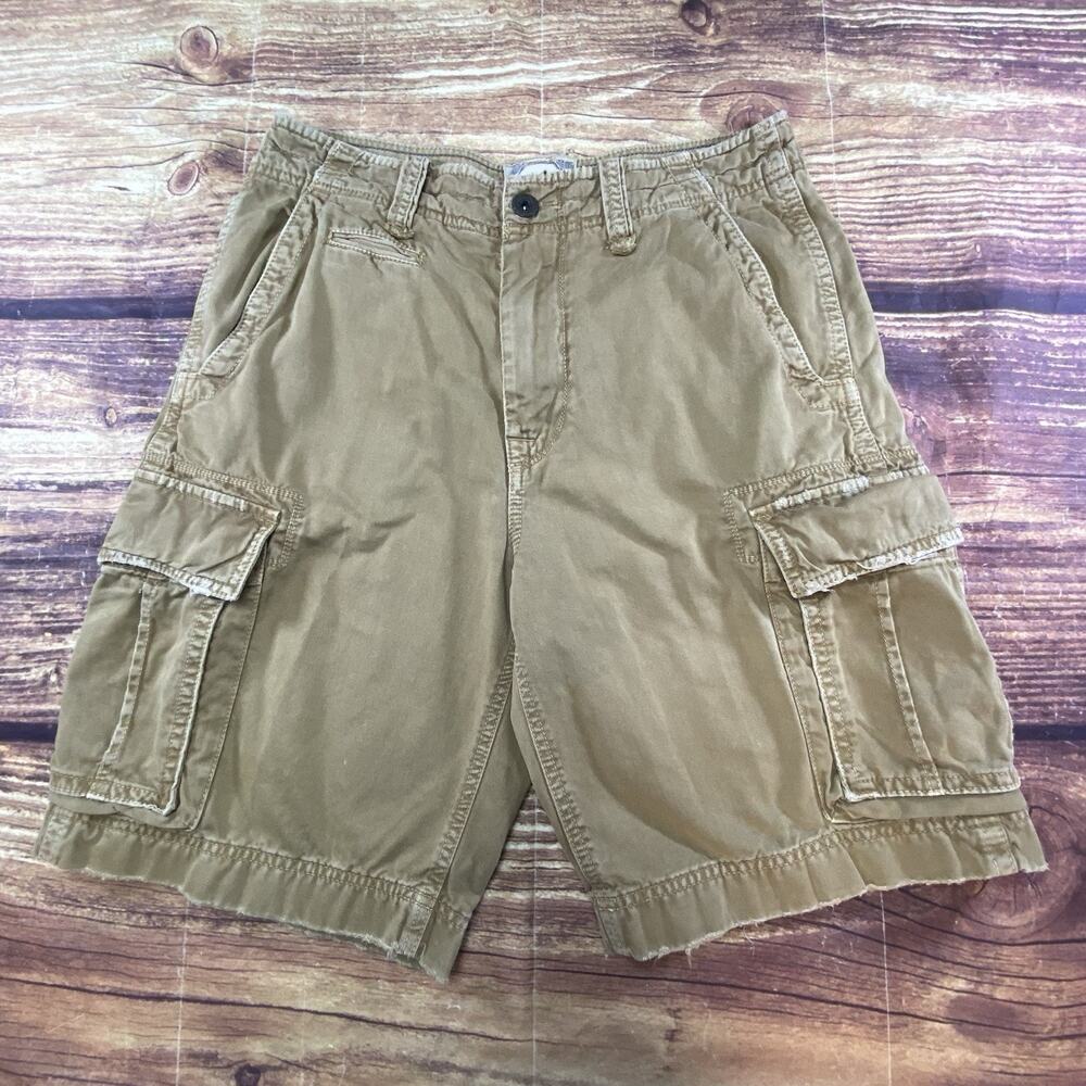 American Eagle Cargo Shorts Sz 31 Khaki AE3 Y2K Streetwear Distressed